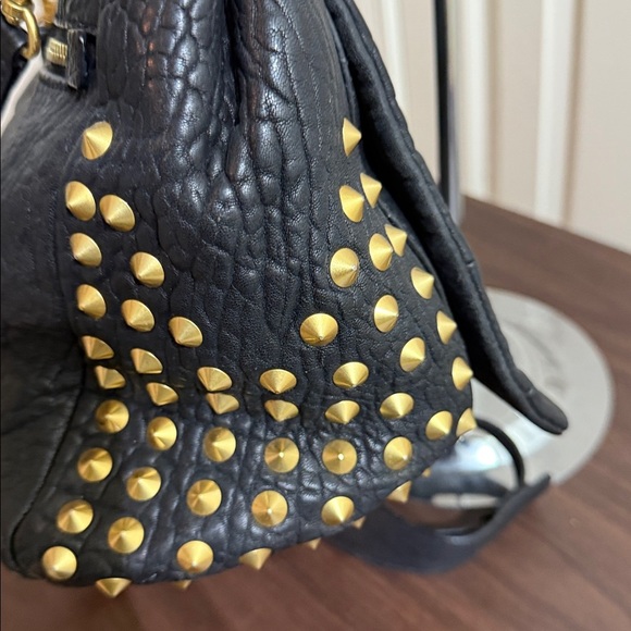 MCM Crossbody Bag with gold studs top handle - Picture 3 of 7